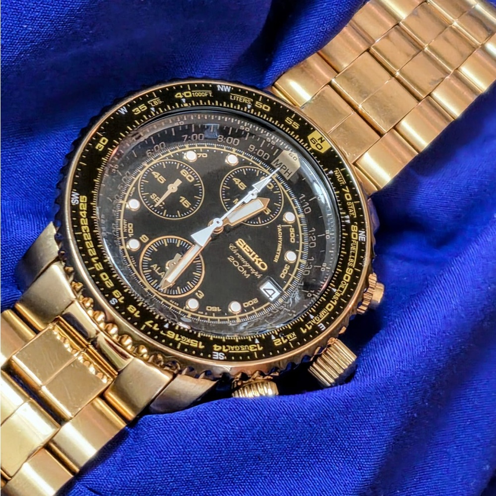 Seiko SNA414P1 Flight Master Chrono Mens Watch with Alarm Funciton - Picture 10 of 10